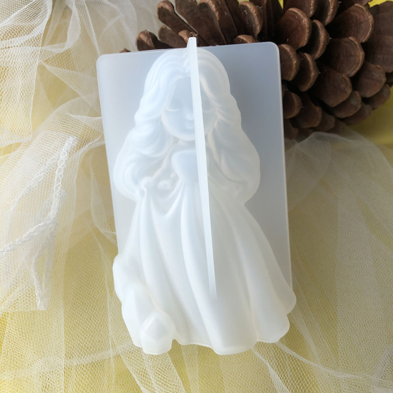 Soap Making Equipment For Beginners - 3D น่ารักเจ้าหญิงซิลิโคนเทียนแม่พิมพ์ Angel สาวสบู่เรซิ่นพลาสเตอร์ทําแม่พิมพ์ DIY มนุษย์ช็อกโกแลตเบเกอรี่เครื่องมือตกแต่งบ้านของขวัญ