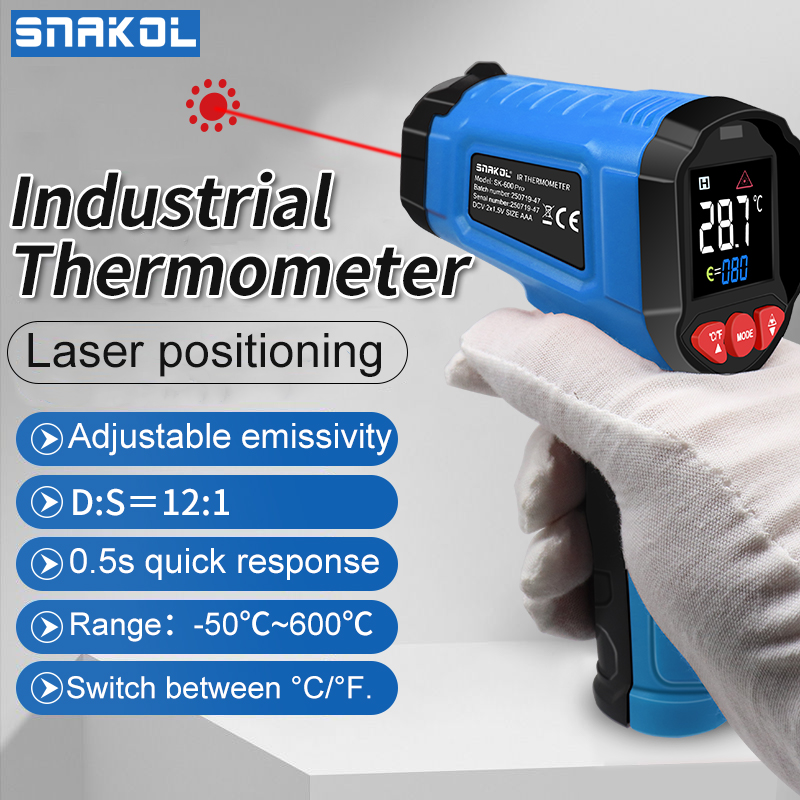 Soap Making Thermometer - เครื่องวัดอุณหภูมิแบบดิจิตอลแบบไม่สัมผัสอินฟราเรด เครื่องวัดอุณหภูมิแบบมือถือที่มีความแม่นยำสูง เซ็นเซอร์อุณหภูมิ ปิโรมิเตอร์สำหรับครัวอุตสาหกรรม