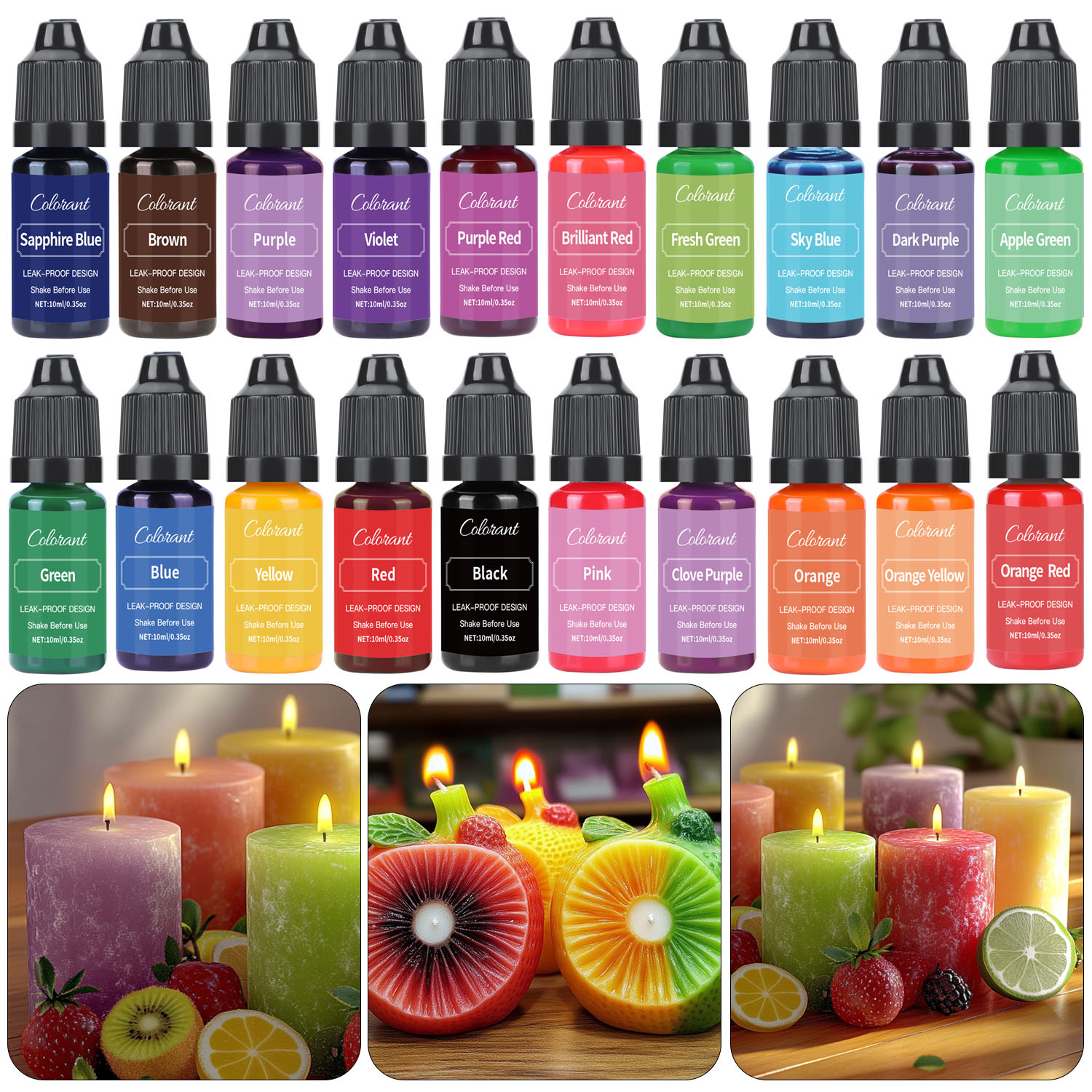 Soap Making Ingredients - สีย้อมเทียนเหลวสำหรับทำเทียนขี้ผึ้งถั่วเหลืองสำหรับงานฝีมือเรซินเม็ดสีสบู่ไส้ฟอยล์สีทอง