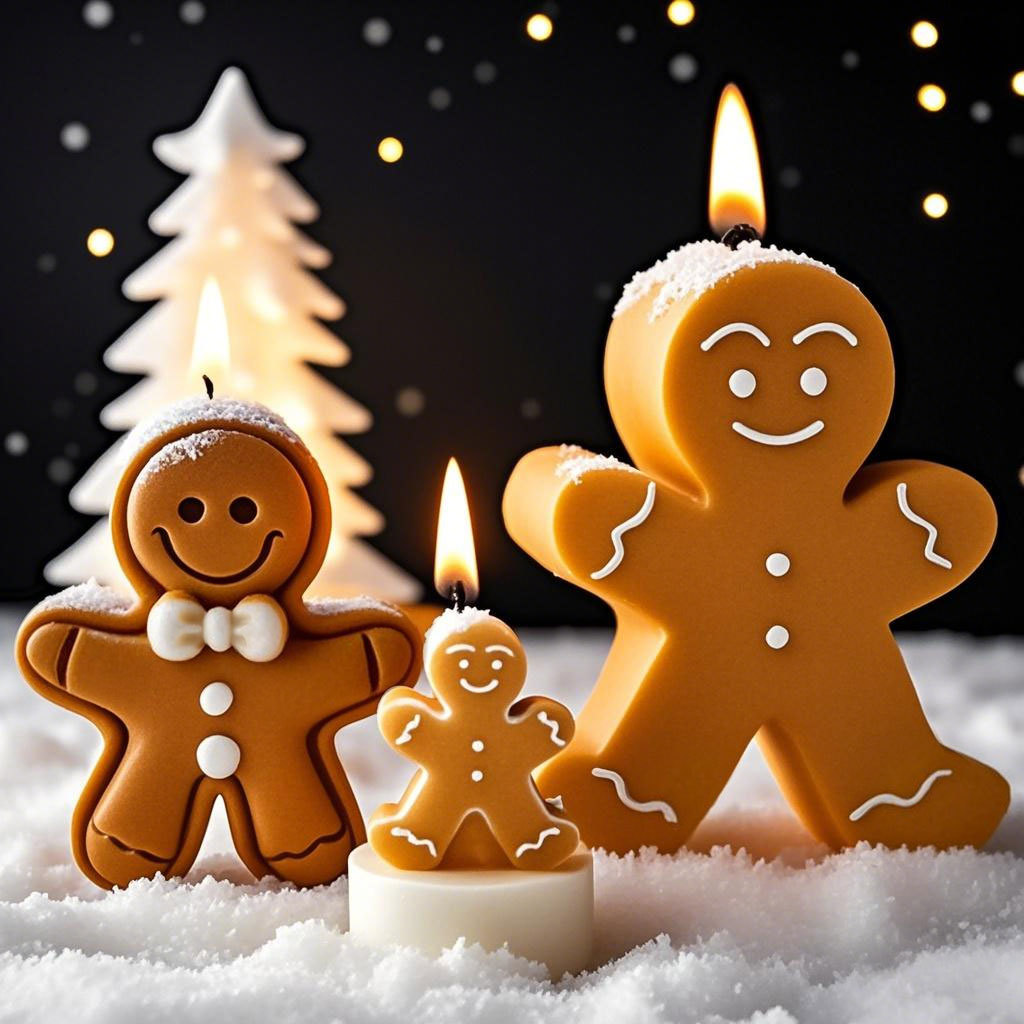 Soap Making Equipment For Beginners - DIY การ์ตูน Gingerbread Man ซิลิโคนเทียนแม่พิมพ์คริสต์มาสคุกกี้ช็อกโกแลตเบเกอรี่เครื่องมือสบู่แฮนด์เมดเทียนทําอุปกรณ์